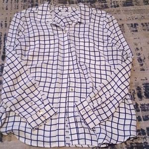 Liz Claiborne Navy & White Blouse XL